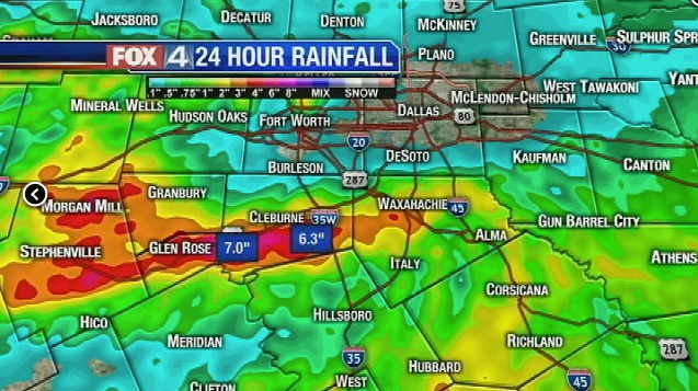 Texas Rainfall Map