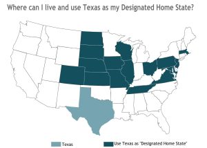 States That Accept Texas as a Dedicate Home State